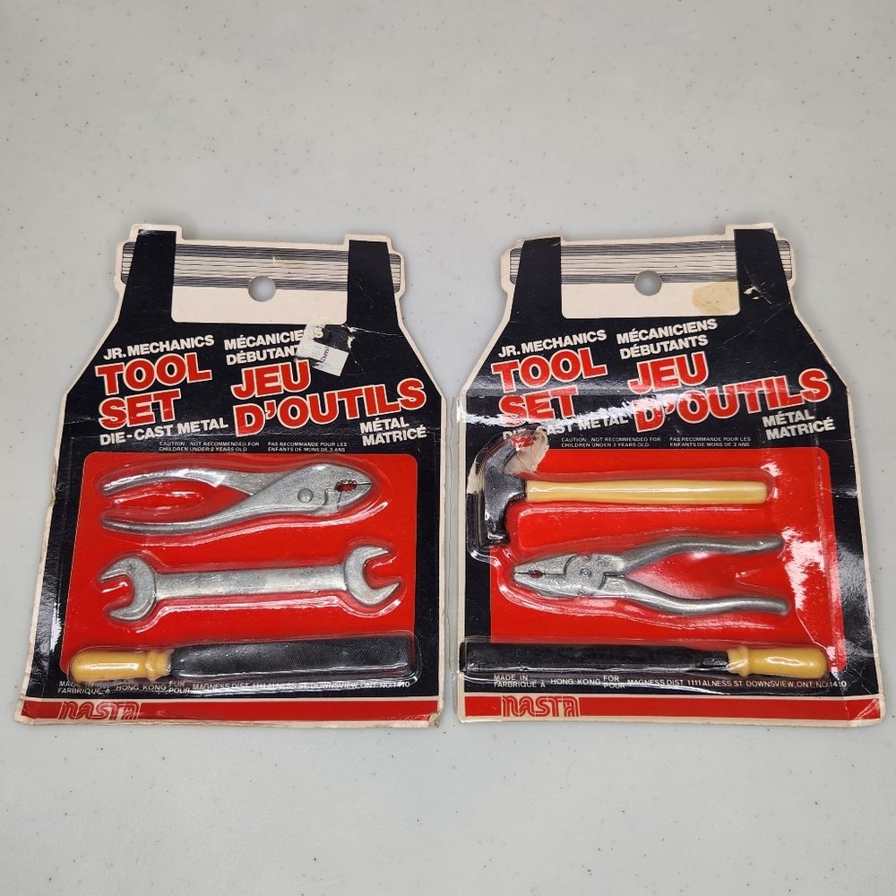 Vintage JR. Mechanics Tool Set Die-cast Tools Made In Hong Kong
